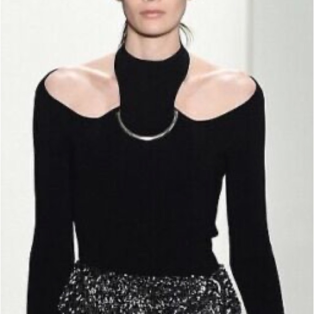 DION LEE “LOOP LOCK” HIGH DENSITY HALTERNECK TOP, SZ US/4 NWT!